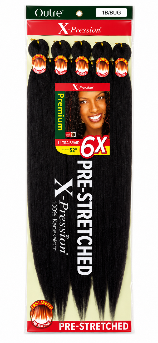 X-Pression 6X Pre-Stretched Braiding Hair 52’’