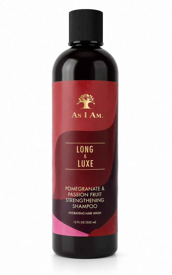 As I Am Long & Luxe Pomegranate & Passion Fruit Strengthening Shampoo 355ml
