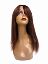 Auburn Brown Straight human hair Wig