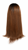 Straight Ombre Lace Front human hair Wig – Dark Brown to Warm Brown