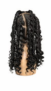 Braided & Curly Lace Wig – Natural Black
