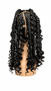 Braided & Curly Lace Wig – Natural Black
