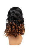 Black & Copper Ombre Curly Lace Front human hair Wig