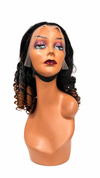 Black & Copper Ombre Curly Lace Front human hair Wig