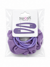 Swosh Purple Hair Accessories Set