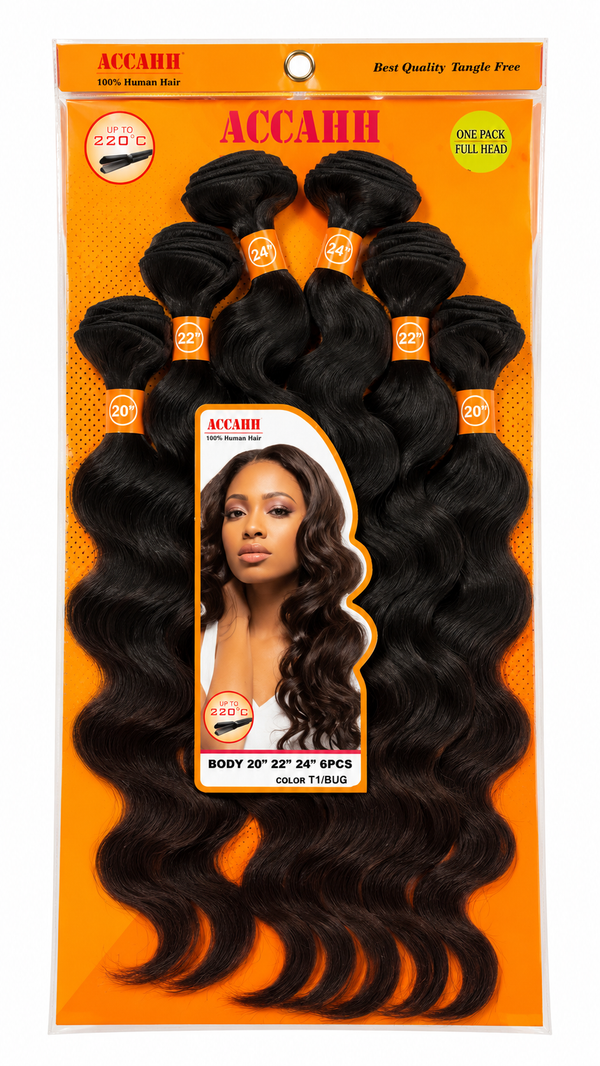 Accahh Body Wave 6PCS Premium Hair Extensions