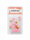NINGNING Pink & Gold Hair Bead Set