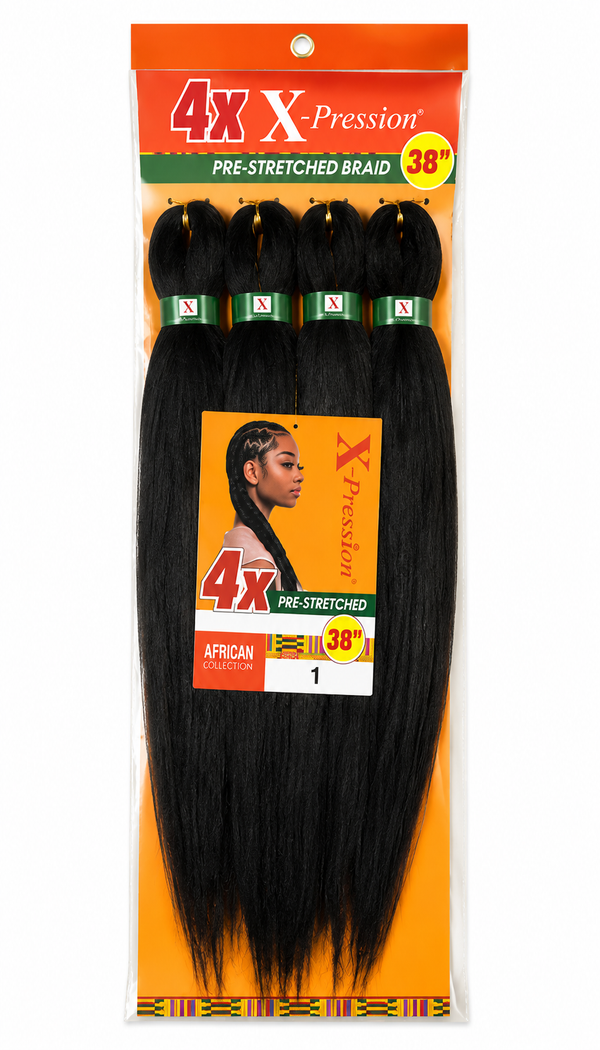 4X X-Pression Pre-Stretched Braiding Hair – 38"